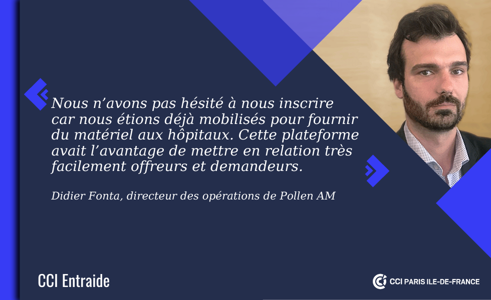 CCI_entreprises's tweet photo. [#JeMobiliseMonEntreprise] Pendant le confinement, la startup @PollenAM a rejoint la plateforme #CCIEntraide qui lui a permis de démontrer l’utilité de ses services en période de crise 🚀

🗣️ Rencontre avec Didier Fonta, Directeur des Opérations ➡️ https://t.co/e6nkMe4Ypv https://t.co/izgZaEwG0J