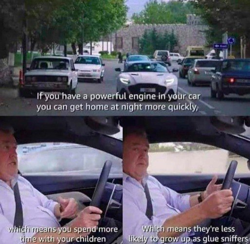 Solid argument for speeding

#TopGear #JeremyClarkson