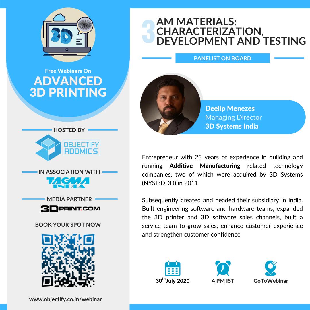 DeelipMenezes's tweet image. Looking forward to this session on Additive Manufacturing materials tomorrow.