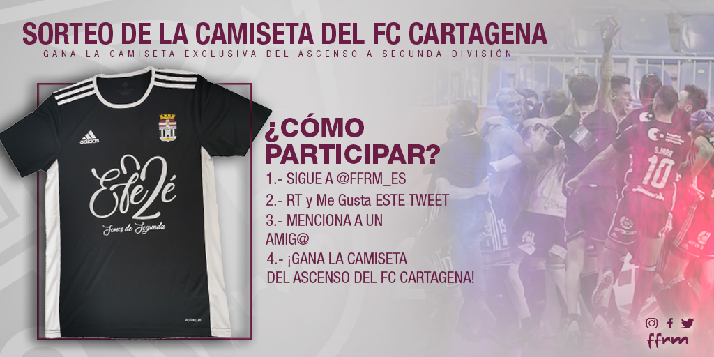 💥 ¡¡#SORTEO!! 💥

1️⃣ Síguenos [👥]
2️⃣ RT/❤ este tuit [📲]
3️⃣ Menciona a un amig@ [💬]

¡¡Y gana camiseta del ascenso del <a href="/FCCartagena_efs/">FC Cartagena</a> 😍!! El 14 de agosto el ganador/a.