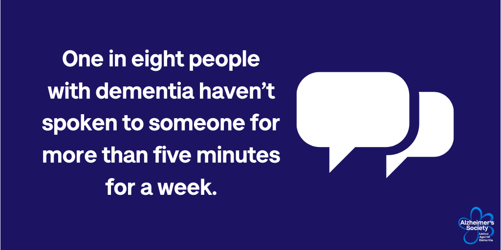 alzheimerssoc's tweet photo. Conversation connects us to our loved ones, but due to lockdown people living with dementia are going without. We're here to listen and help. 💙

Give our Dementia Connect support line a call on 0333 150 3456, or visit https://t.co/OPE78DjOpT to find the right support for you. https://t.co/SsanbLEzwt