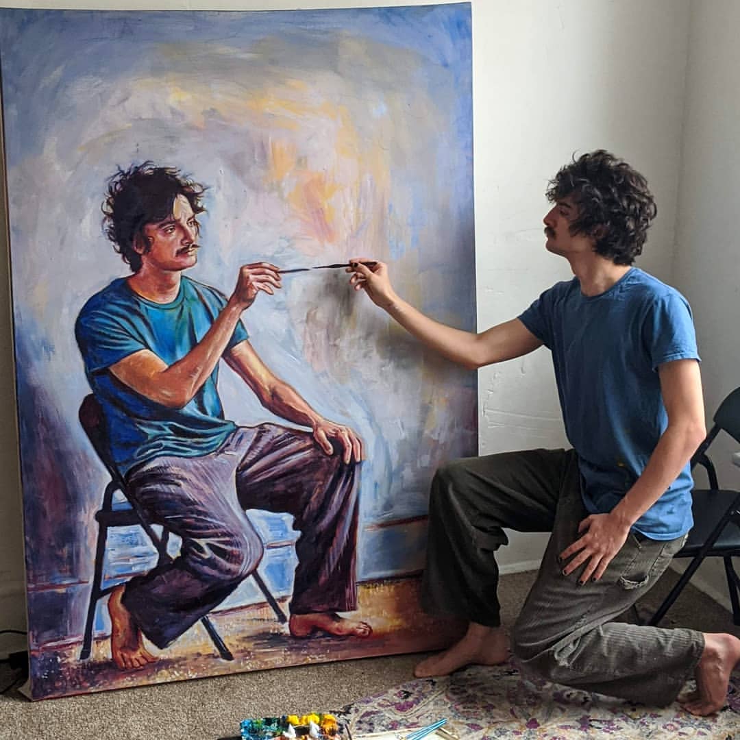 ScreenMix's tweet photo. إنتشار صور لفنان يرسم نفسه وهو يرسم نفسه في سلسلة غير متناهية، ومتابعيه يطلبون منه المواصلة وعدم التوقف. https://t.co/1kImVXffqv