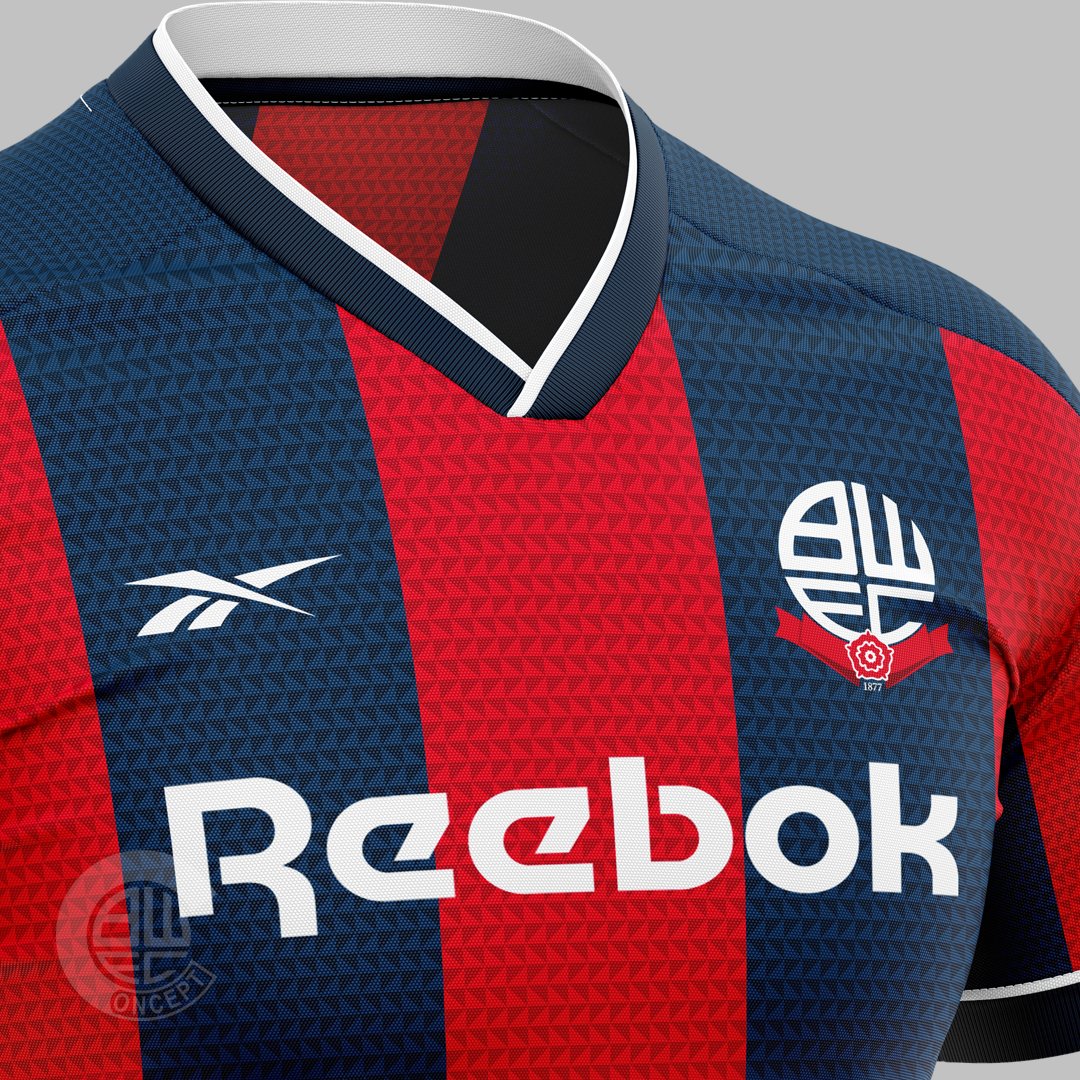 ConceptBWFC's tweet photo. "Back to the 90s" Reebok Classic Redesign @OfficialBWFC #bwfc #concept #retro #classic #reebok https://t.co/n8ofLT1O21