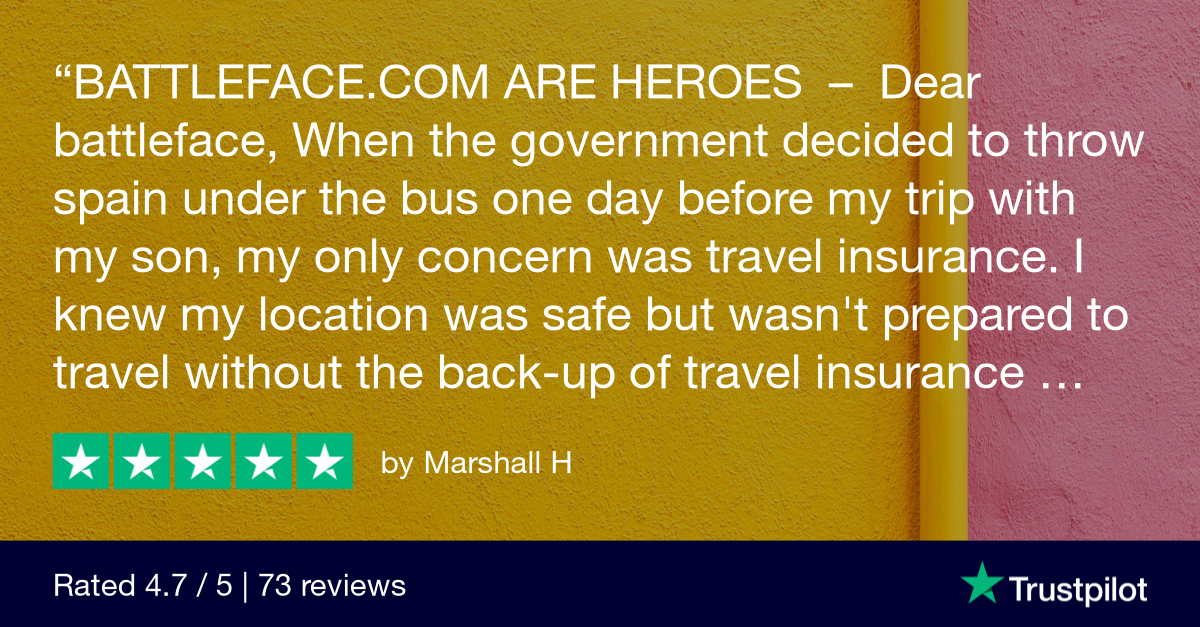 battlefacePlan's tweet photo. The battleface team help this satisfied customer go on their holidays to Spain: https://t.co/jlDnTE5bbs

#servicereview #travelinsurance #fcoadvisory #spain #uktravel https://t.co/ClRdUzoTXh