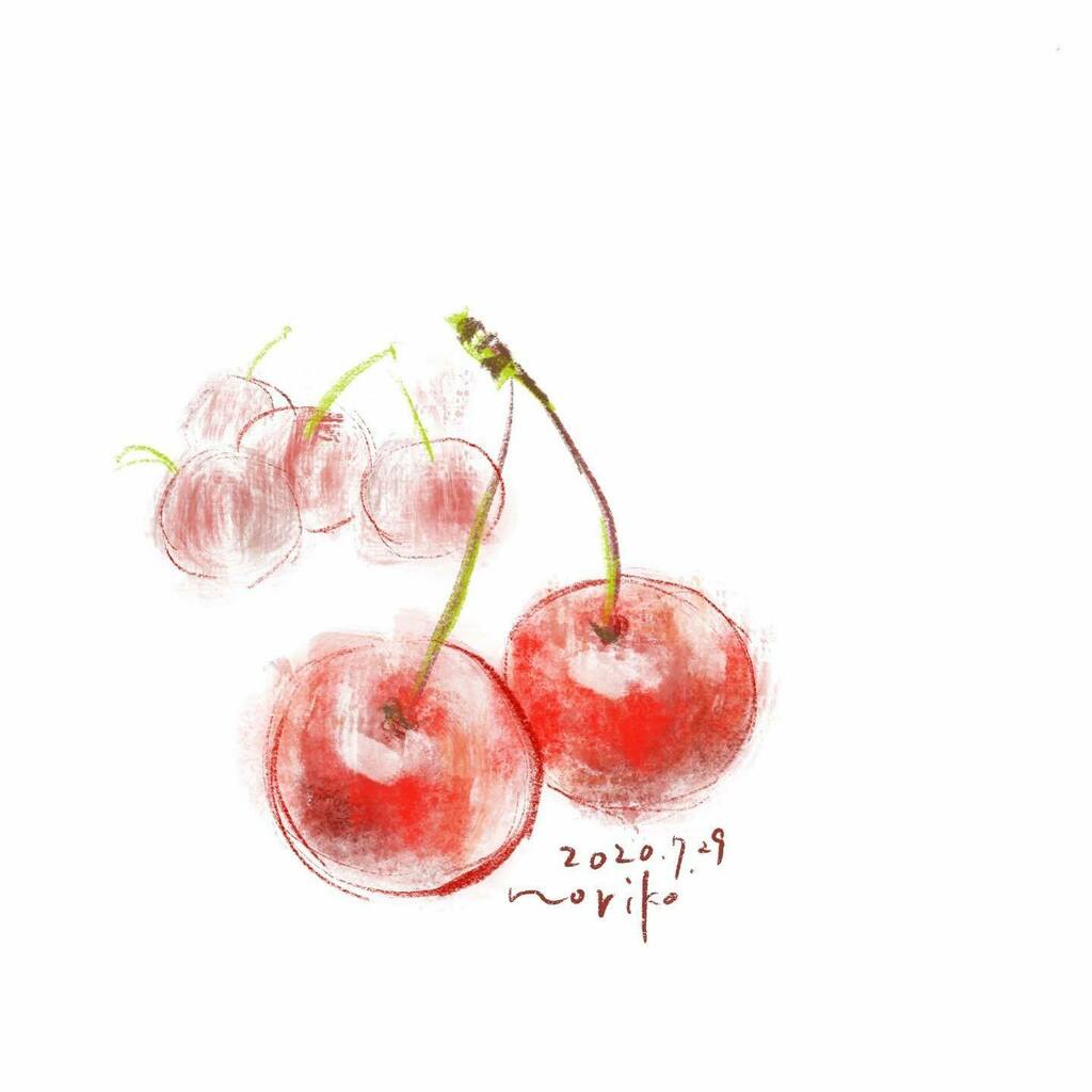 Akane Art さくらんぼ Cherry フルーツ Fruits Akane Art イラスト Illustration 0729 Drawing Art Painting Procreate 一日一絵 Onesktchaday Onedrawingaday 365drawings T Co Evmavy0lqk T Co U0plykltwf