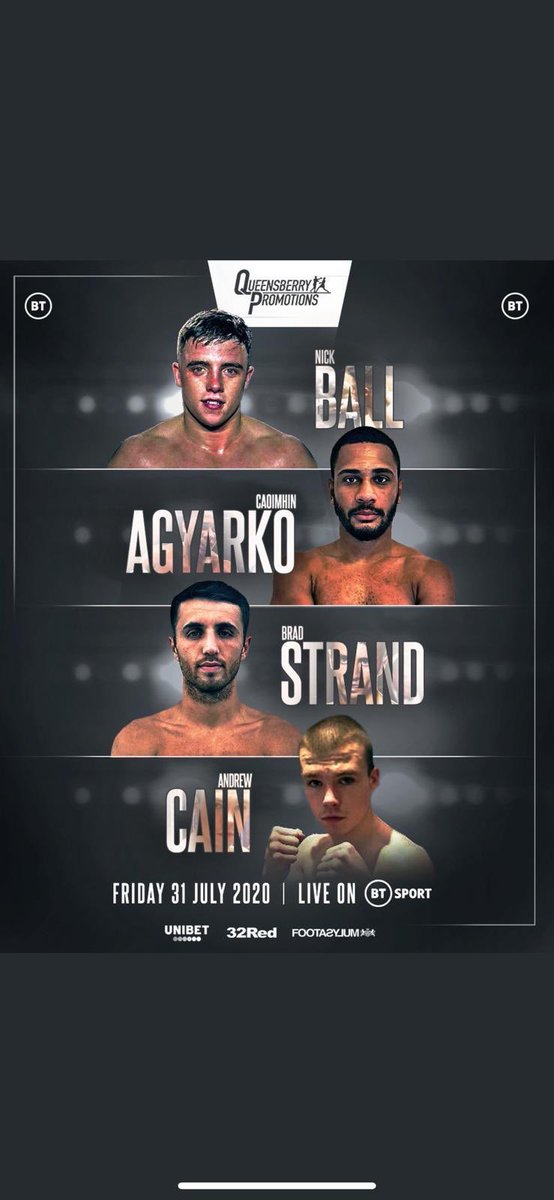 Good luck to @caoimhinagyarko as he prepares to take on his first 10 rounder this Friday live on @btsport. We’re excited to see you back in the ring.