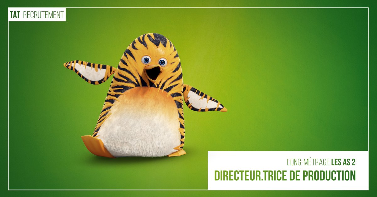 tatprodofficial's tweet photo. RECRUTEMENT
Dans le cadre de la production de son cinquième long-métrage d’animation LES AS DE LA JUNGLE 2, TAT studio recrute un·e directeur·trice de production.
Plus d'infos https://t.co/3ZWlfSAvpH #recrutement #jobs #toulouse #directiondeproduction #productionaudiovisuelle https://t.co/XotXWJUS29
