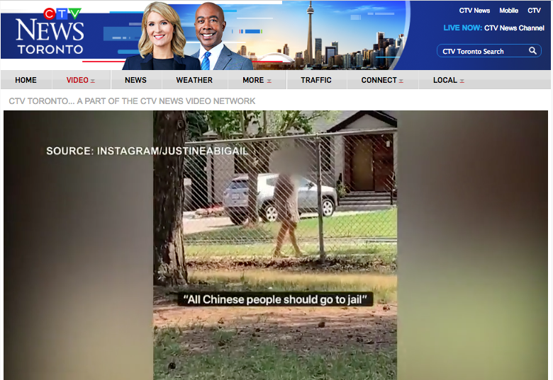 . @CTVToronto reported on this unidentified person (Karen??), who told a woman of named Justine Yu that "all Chinese people should go to jail" CTV altered Yu's video to blur out Karen's face (I fixed it)CTV Toronto says it has "chosen not to identify" Karen. cool cool but why