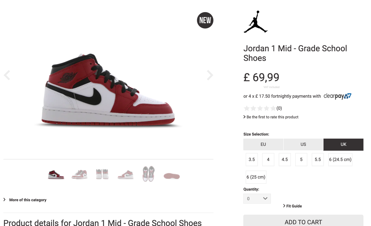 Jordan 1 Mid Chicago 2020 (GS) RESTOCK 