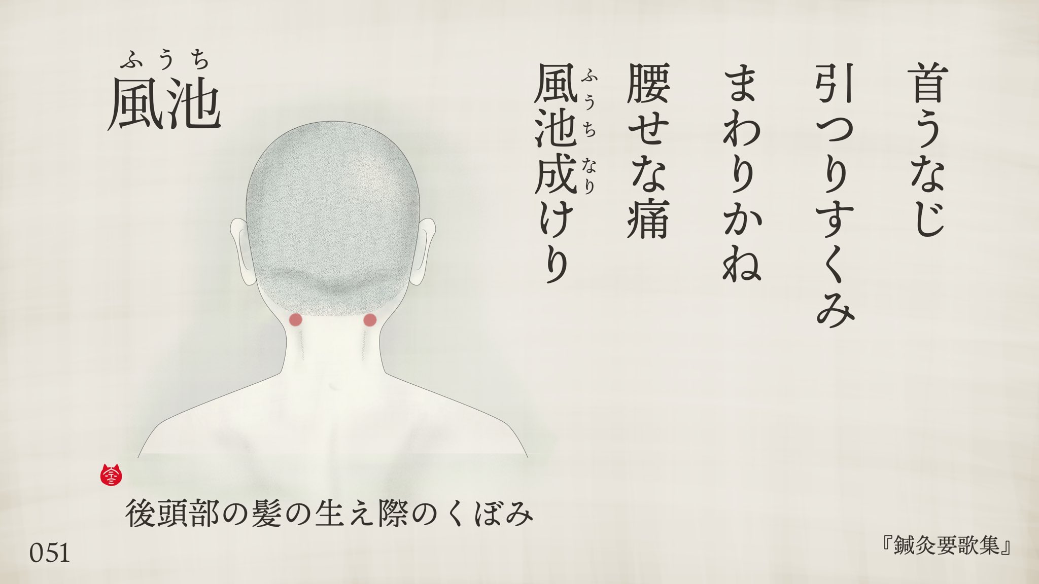 宮下宗三 新著 侍の養生術 4月21日発売 風池は首の不調や頭痛だけでなく 眼や鼻にもよいツボです 押し方にちょっとコツが必要なので 以下にイラストを使ってご紹介します 養生やまと歌 T Co Ca2lm903kd Twitter