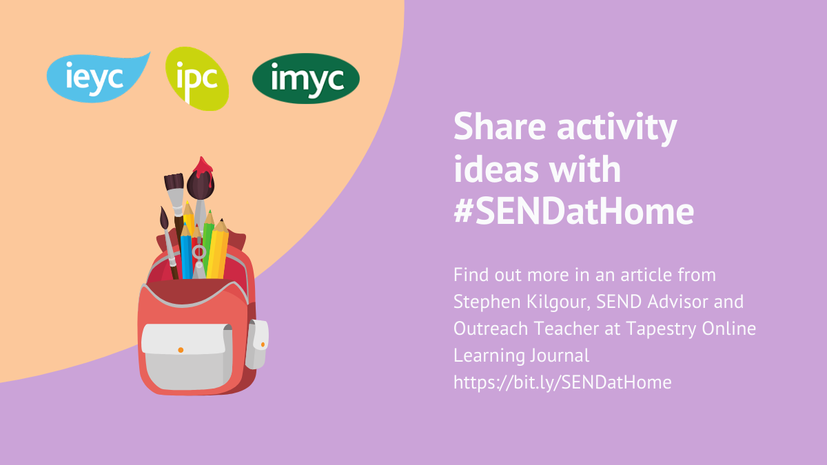 The_IEYC's tweet photo. Learn how schools are sharing #SENDatHome ideas and activities to support children with additional needs.
Visit https://t.co/cTYOqbnr0S
#FieldworkEducation #Webinars #International #Teachers #Stayconnected20 #SEND #SENDatHome #IEYC https://t.co/cxxDXL9cUK