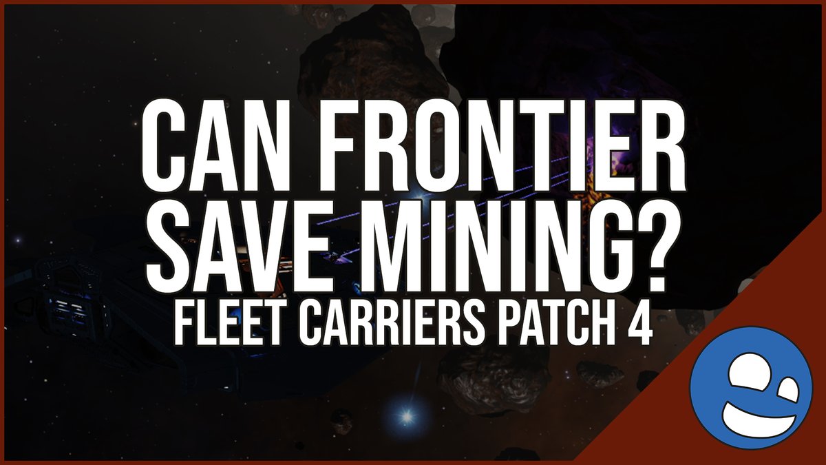Bwana's tweet photo. Lots happening in @EliteDangerous with Fleet Carriers and Mining!  Patch 4 has notes and we also have a patch date!  

Get the scoop in my latest video: https://t.co/Tzz5mds20R https://t.co/6H04mgU1LH