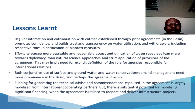 UNECE_Water's tweet photo. Defining substantial and procedural features is key in establishing #transboundary #legal #frameworks!
Mr. Lenka Thamae, Exe. Secretary of @orasecom shares challenges and lessons learnt from the implementation of the #ORASECOM agreement between 🇧🇼,🇱🇸,🇳🇦&🇿🇦 #watercooperation🤝 https://t.co/qF8bx4opeH
