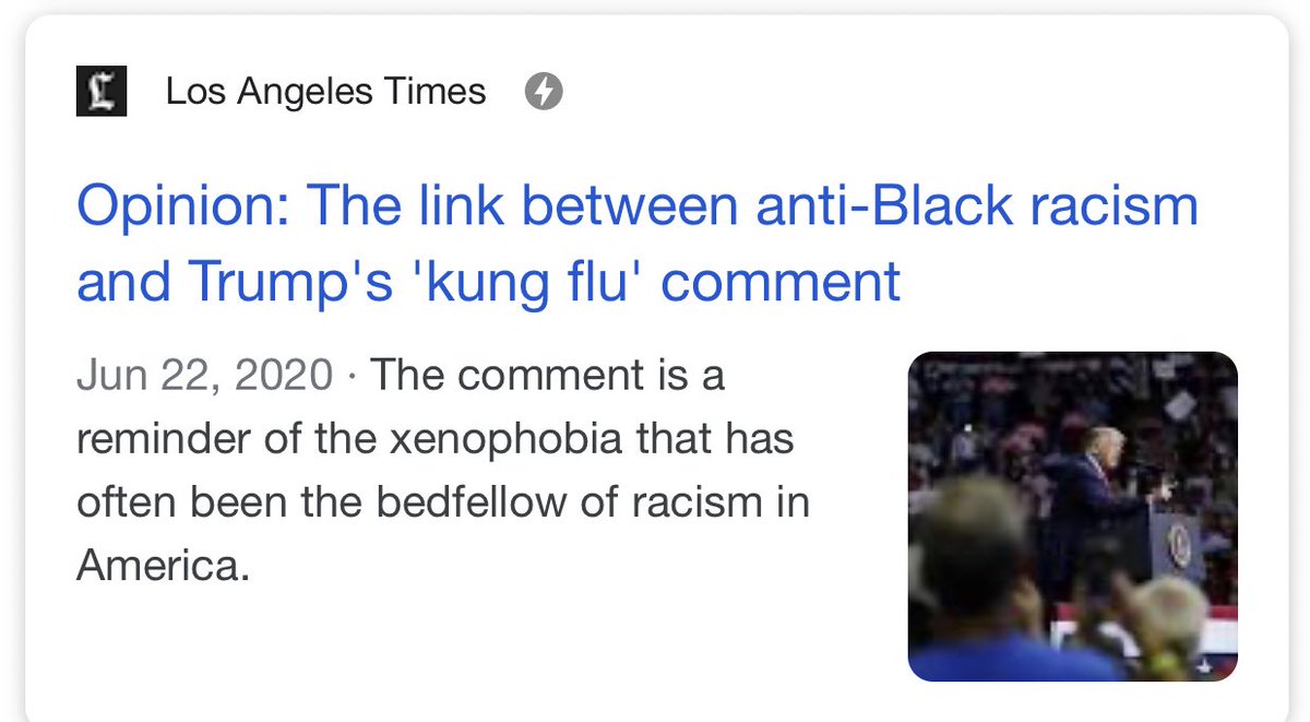 And just in case anyone wants to try to claim that Breitbart/Trumpworld are being sincere, take a look at how they’re talking about coronavirus. Breitbart has an entire section of articles labeled “Wuhan virus”, and Trump has a new derogatory nickname for the virus every week.