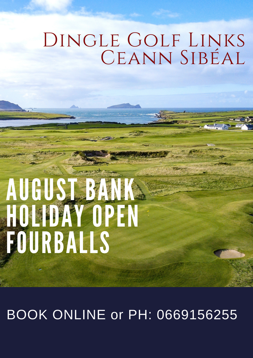 Open Golf Competitions at Dingle Golf Links this weekend. Tee times available Saturday, Sunday &amp; Monday tinyurl.com/y49gnpmd 
Visitors Welcome <a href="/DinglePeninsula/">Dingle Peninsula Tourism</a> <a href="/DingleSkellig/">Dingle Skellig Hotel</a> <a href="/DingleBenners/">Dingle Benners Hotel</a> <a href="/castlewoodhouse/">Castlewood House</a> @caddyguyireland