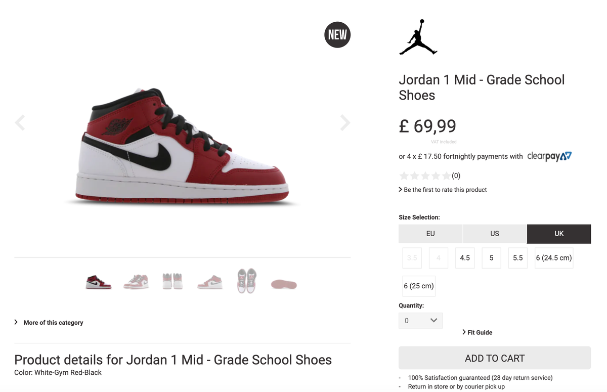 jordan 1 gs footlocker