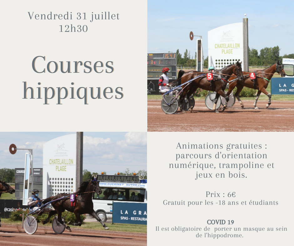 hippochatel's tweet photo. Rendez-vous vendredi 31 pour une nouvelle journée de courses sur l'hippodrome de Châtelaillon! https://t.co/zowcRjmNJp
