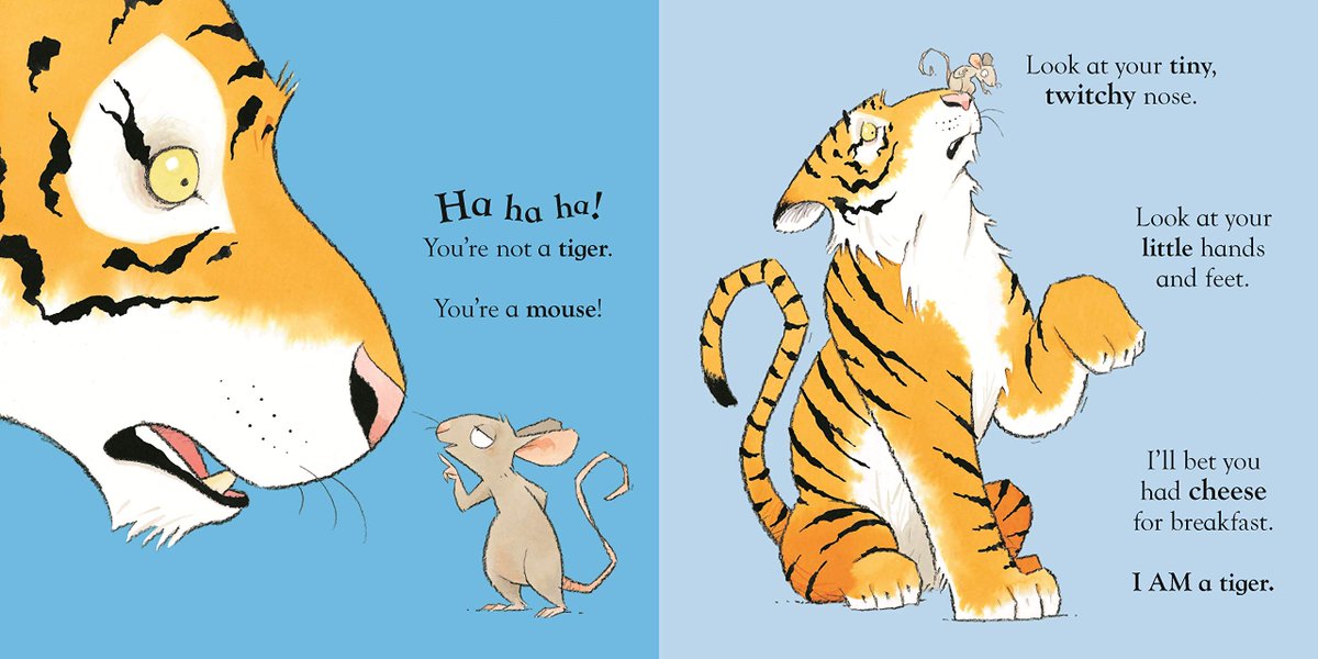 Karlwheel's tweet photo. It's #WorldMouseDay! A perfect excuse to flex the whiskers of this little tale-teller...
'I Am a Tiger' is available anywhere that sells books.
Its trunk-shaped sequel is out now, too.
And next week, a rather ROARy reader joins in!
Illustrated by Ross Collins.
#WorldTigerDay https://t.co/N247EWA68V