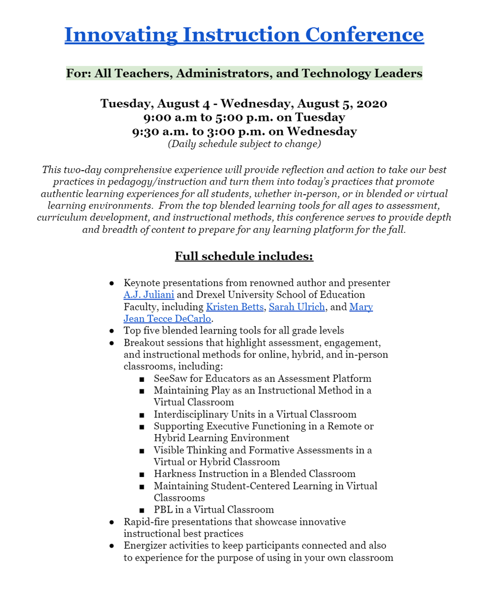 NJAISnews's tweet photo. We cannot contain our excitement for next week's Innovating Instruction Conference with @DrexelSOE, @ajjuliani, and so many amazingly rich sessions!! Be sure to register! https://t.co/SxxZ7cZYSd #innovation #edtech #learning #hybridlearning #uncertainty #leadership #collaborate https://t.co/gYtNRti4Hg