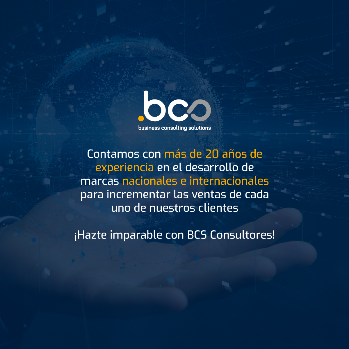 En BCS Consultores contamos con más de 20 años de experiencia en el desarrollo de marcas nacionales e internacionales para incrementar las ventas de cada uno de nuestros clientes.

¡Hazte imparable con BCS Consultores!
bcsconsultoresdenegocio.com