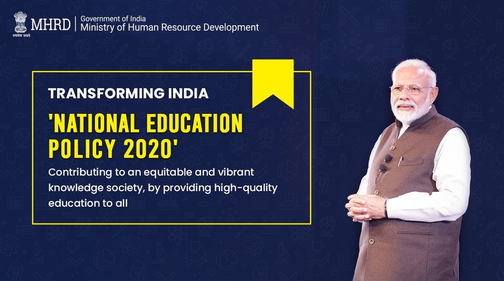 DrRPNishank's tweet photo. "Teach to Transform, Educate to Empower, Learn to Lead" 
-Hon'ble PM Shri @narendramodi 
In line with his vision to make India a Global Knowledge Superpower, we finally present to you the National Education Policy 2020!

नए भारत का नया दौर 
#NEP2020 #एनईपी2020 https://t.co/Mctr7M9t5g