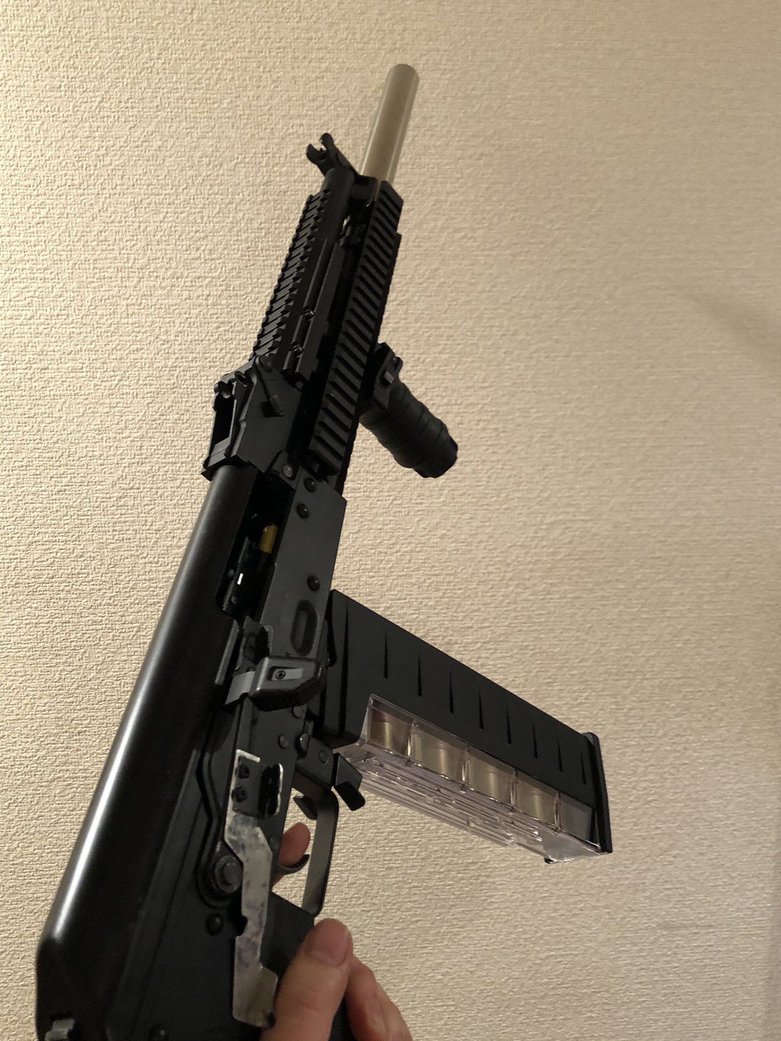 大鷹 電動ショットガン サイガ12風完成 三発同時発射式 1ストローク 単銃身 三発給弾 後は弾速 発射数の最終確認とショットガン風のマガジン製作すれば完成 エアガン 電動ガン 電動ショットガン