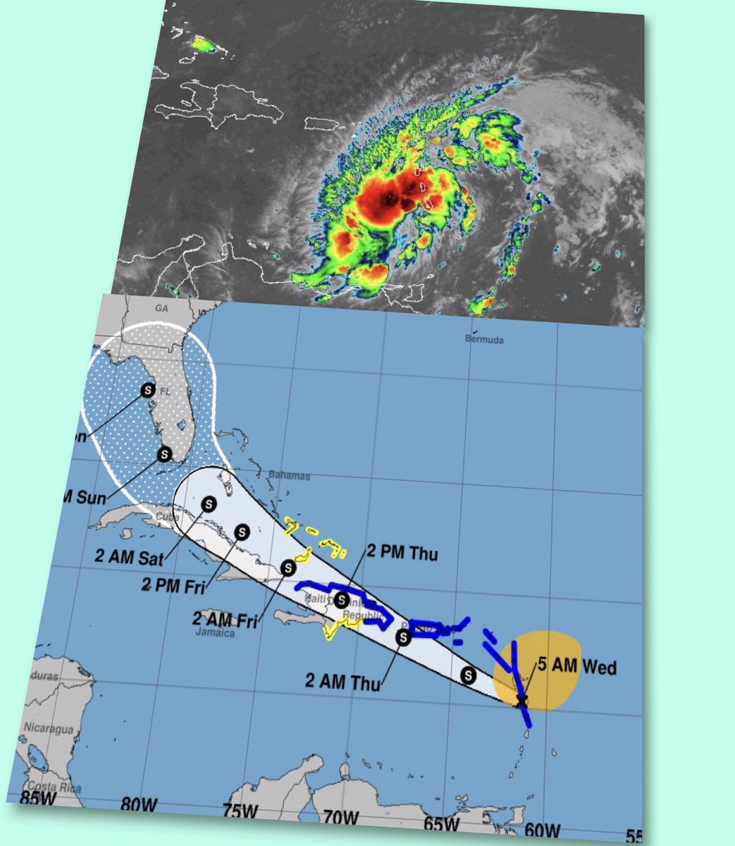 GloriaCeballos7's tweet photo. Disturbio Tropical moviéndose hacia el oeste/noroeste a 37 kph con vientos máximos sostenidos de 75 kph se espera que el jueves esté cerca o sobre el territorio nacional. https://t.co/xD4VPpdG2C