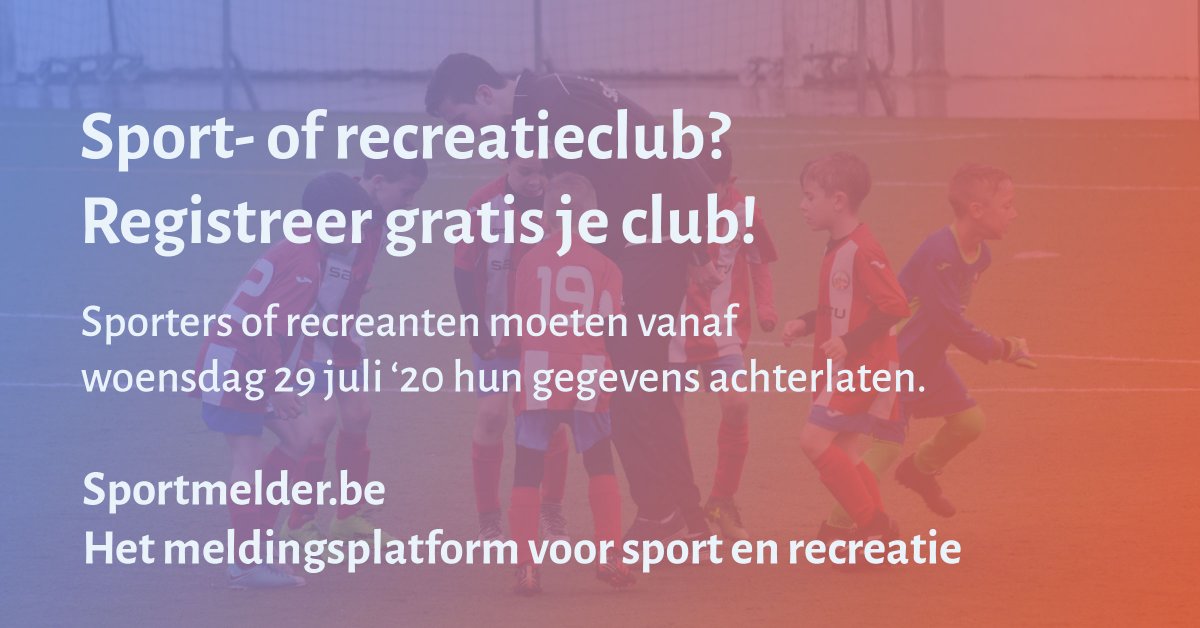 Na horecamelder, lanceren we graag sportmelder.be: registreer je sport- of recreatieclub en laat zo je klanten hun bezoek loggen. #samensterk #sportenisgezond #samentegencorona
sportmelder.be