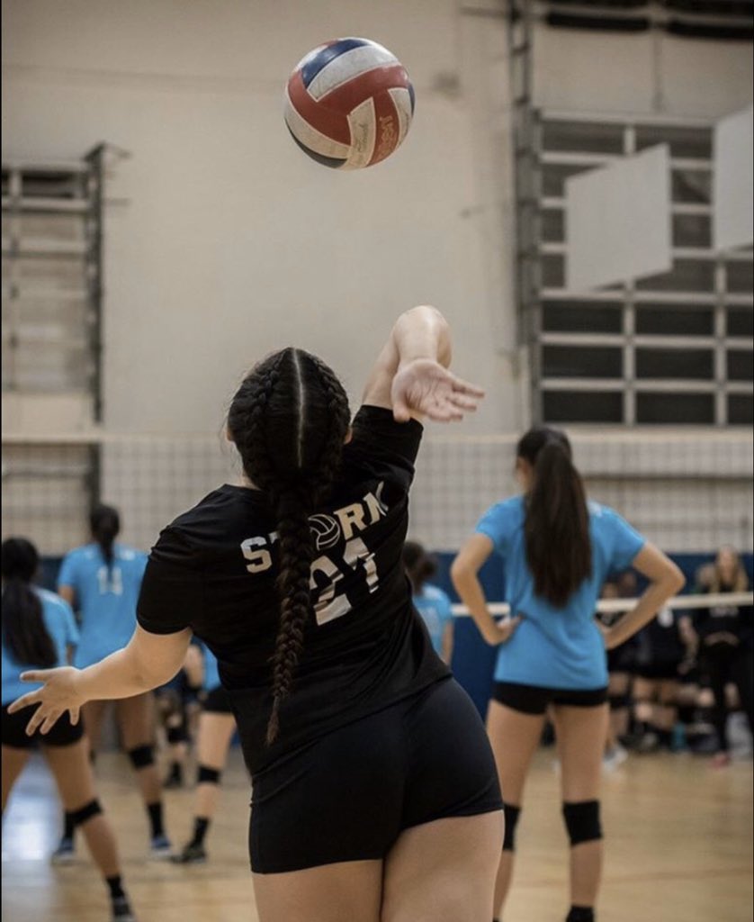 NECVolleyball's tweet photo. With 19 days till preseason Meilani #18 shares the moments she fell in love with the game. The first photo shows when volleyball became a passion and the  is when her brother taught her how to play. #Grims #Volleyball #19days https://t.co/Z3kvxBuyWG