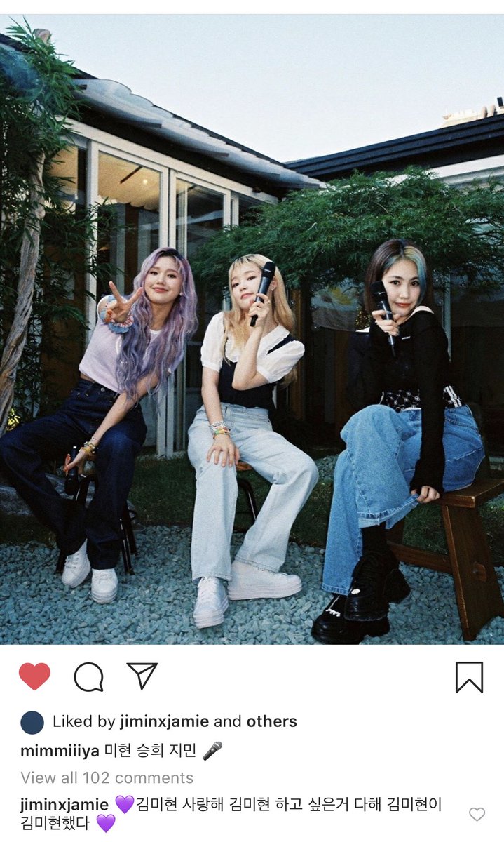 arinbbj's tweet photo. Jamie follows and comments on Mimi’s Instagram 💜💙 https://t.co/ijqJqDRXIW
