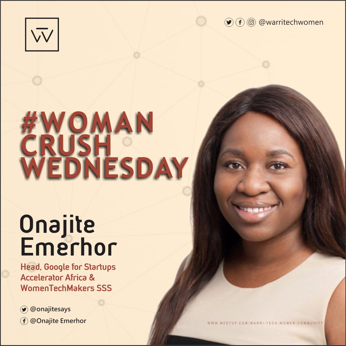 Warri Tech Women (@warritechwomen) on Twitter photo Meet Onajite Emerho (<a href="/onajitesays/">Najite Emerhor-Ogwo</a>) an experienced PM, who works <a href="/Google/">Google</a> as the Head, Google for Startups Accelerator Africa & also helps run the <a href="/WomenTechmakers/">Women Techmakers</a> program in SSA.
She's our #WCW for this week. She's skilled in entrepreneurship & Project Management.๐
#WTWCrush Meet Onajite Emerho (<a href="/onajitesays/">Najite Emerhor-Ogwo</a>) an experienced PM, who works <a href="/Google/">Google</a> as the Head, Google for Startups Accelerator Africa & also helps run the <a href="/WomenTechmakers/">Women Techmakers</a> program in SSA.
She's our #WCW for this week. She's skilled in entrepreneurship & Project Management.๐
#WTWCrush