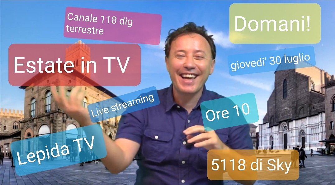 @Twiperbole :) <a href="/AspBologna/">AspBologna</a> :) Domani giovedi' 30 luglio ore 10 su #LepidaTV la terza puntata Estate in TV🌞

#estateintv #welfare #evasione #narrazione #informazione #estate #televisione #news #bologna