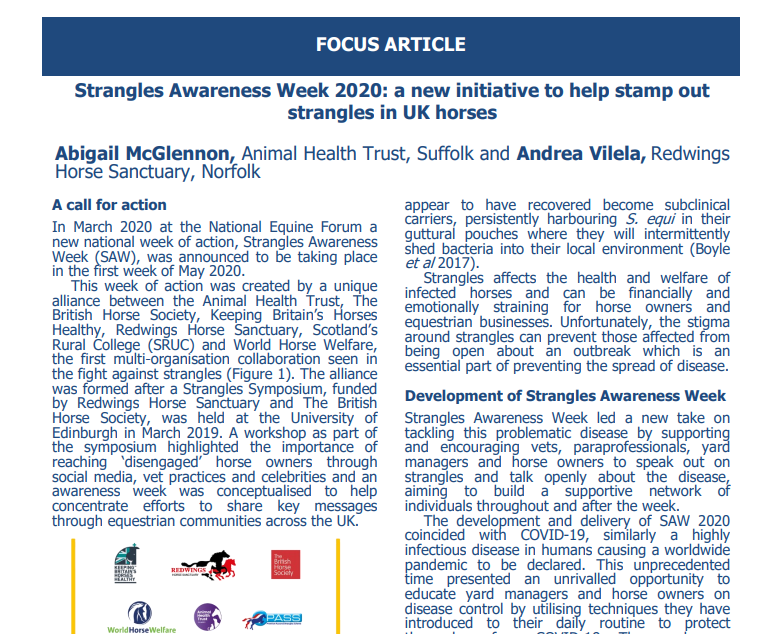 RedwingsAndie's tweet image. Great to see our Focus Article on #SAW2020 in @DefraGovUK @AHTVets @BEVA_news equine quarterly disease surveillance report. 

Click the link to read about the campaign and a summary of outcomes👇
jdata.co.za/iccviewer/medi…

#TogetherWeCan #StampOutStrangles