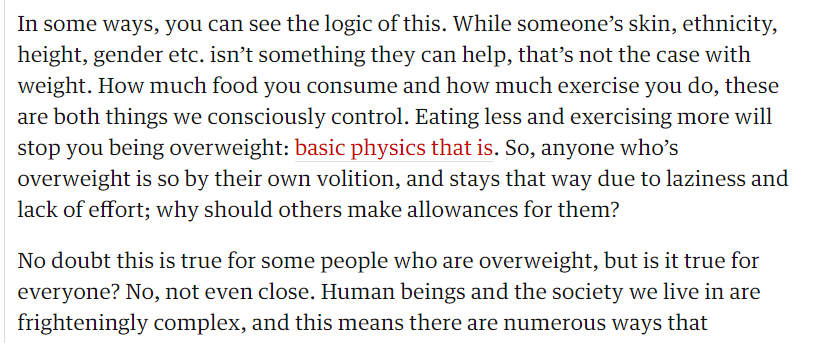 Then there's this soon afterIt's an attempt to explain why fat shaming happens, is so common, and feels 'allowed'Problem is, I think I labour the point way too much, and could be said to actually 'justify' fat shaming, if you want to read it that way. And many would./4
