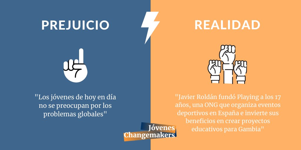 AshokaSpain's tweet photo. ¿Estás cansado de escuchar esta frase? Demuestra que no es verdad. Queremos conocer a jóvenes #changemakers que estén trasformando su entorno de una forma positiva. 

¡Te estamos buscando! #YoungChangemaker #EresChangemaker 
👉🏽https://t.co/hI2bvXXnVM https://t.co/vX6ICF52ru