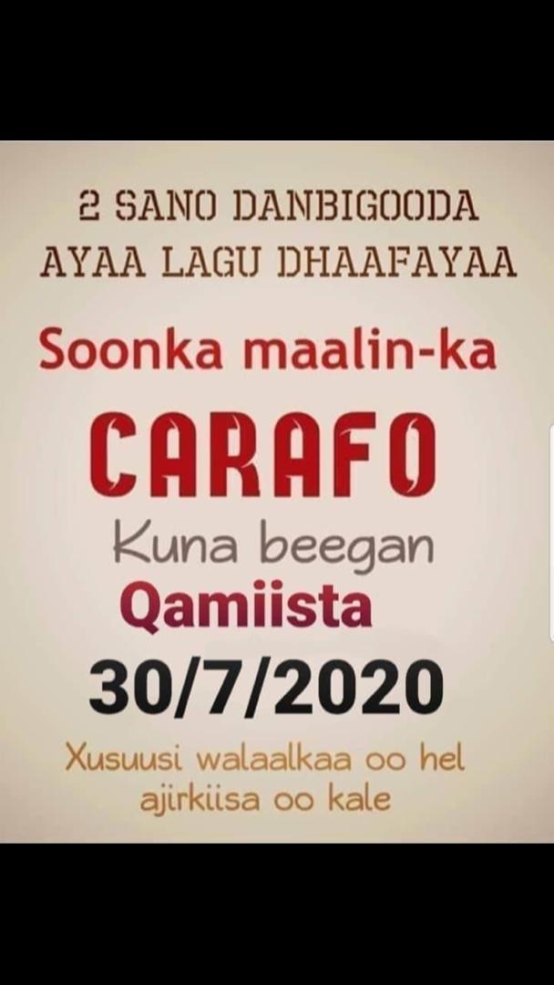 khadracajeb's tweet photo. #Soonka malinta Carafo ee beri ah waxaa lagu dhafaa 2 sano denbigood Sanadkii tegey Iyo sanadka soo socda denbigii kaadhacay aanka wada faa'ideysano Waa soon sune ah oo aad hal maalin soontay Allah hayna kawada aqbalo Soonka salaada iyo ducada aamiin yarabi🤲
#Xasuusi walalka https://t.co/EAg1awgmUr