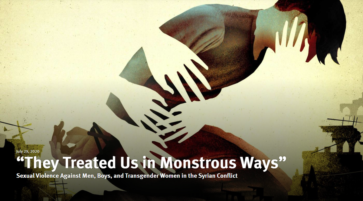 In the Syrian conflict, the use of sexual #violence against men and boys is widespread but remains underreported.

Today, <a href="/hrw/">Human Rights Watch</a> reports about sexual violence experienced by men, boys, transgender women, and non-binary people in #Syria.

hrw.org/report/2020/07…