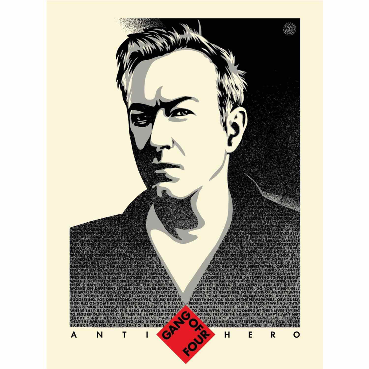 gangof4official's tweet photo. Andy Gill 'ANTI-HERO' poster by Shepard Fairey AKA @OBEYGIANT  - available now at https://t.co/3ytKZNhzVj
We are delighted to announce that iconic US street artist Shepard Fairey has created a poster version of the Andy artwork that he made for the current ANTI HERO EP... https://t.co/CMcgr9prbL