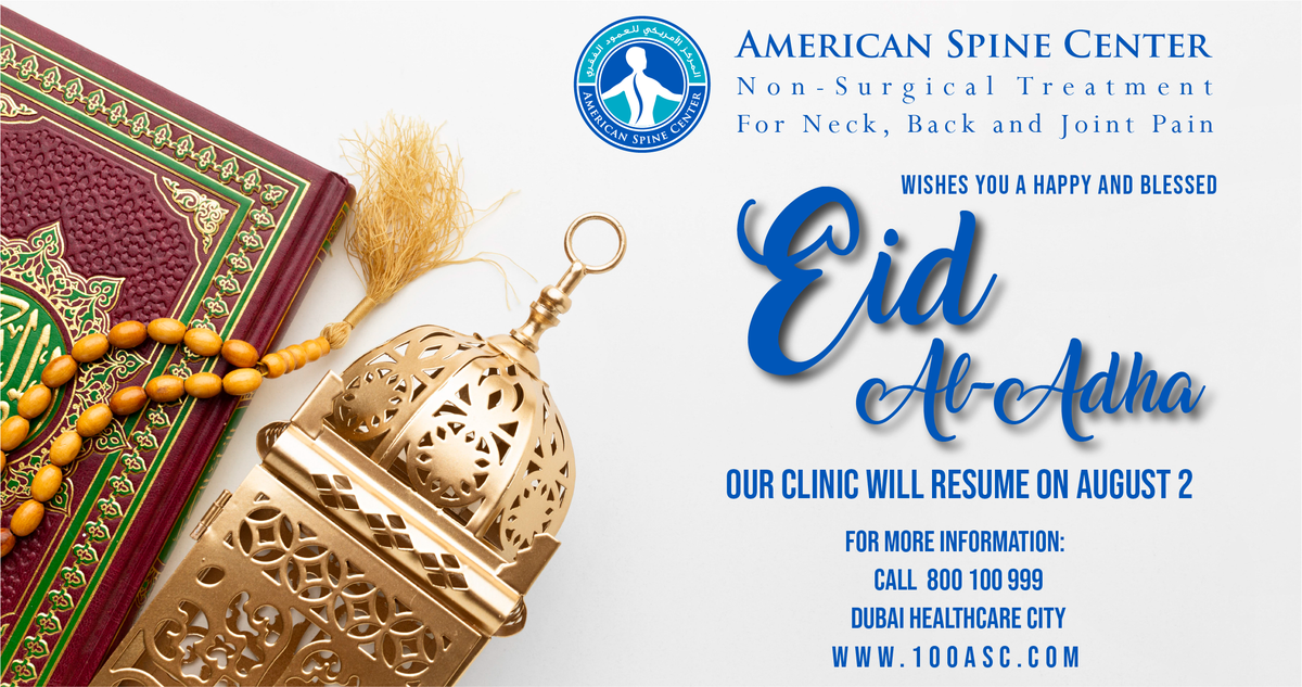 AmericanSpineC's tweet photo. @tweeter Greeting from American Spine Center Wishes You A Happy and Blessed Eid Al Adha https://t.co/slhTXIuUfA