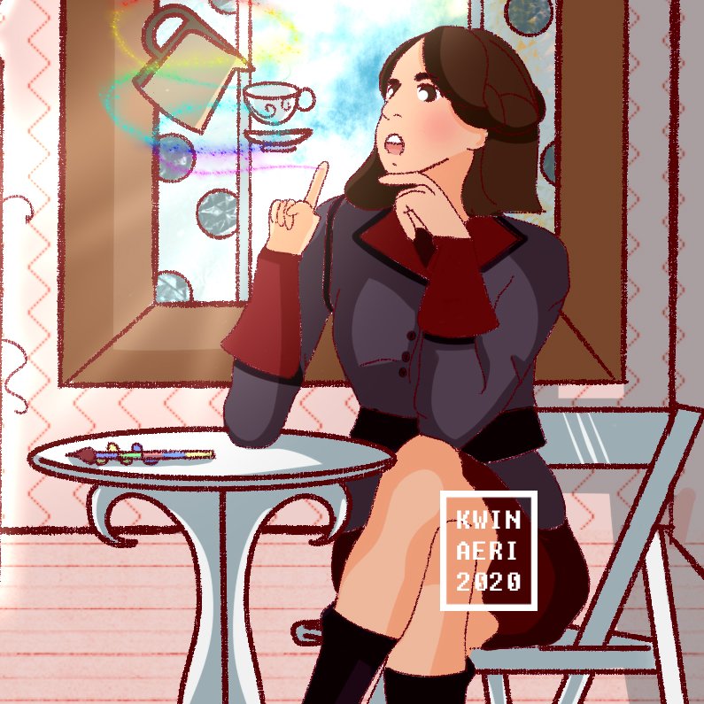 She's finally here! Meet, Mariae, my first witch oc. She's a ?Rainbow witch & she's making her coffee using her magic ✨

#artph #buildawitch #ArtistOnTwitter 