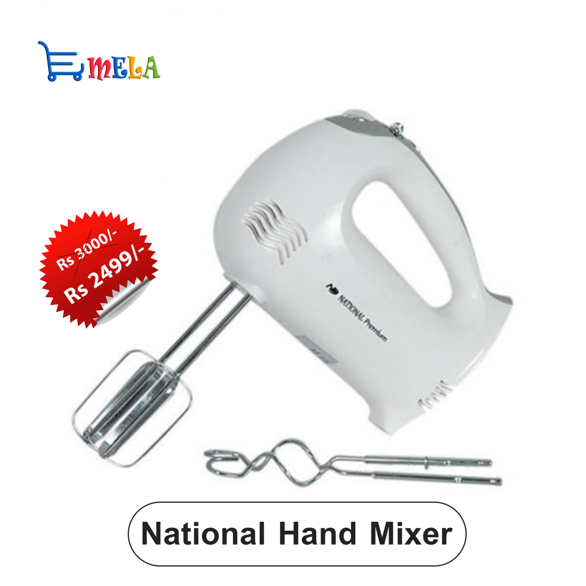 EmelaPk's tweet photo. National Power Hand Mixer with 5 adjustable speeds and more power in stock now.
Price: 2399 Rs only.
#handmixer #powermixer #national #emela #baking #kitchen https://t.co/M0z0rXO0p5