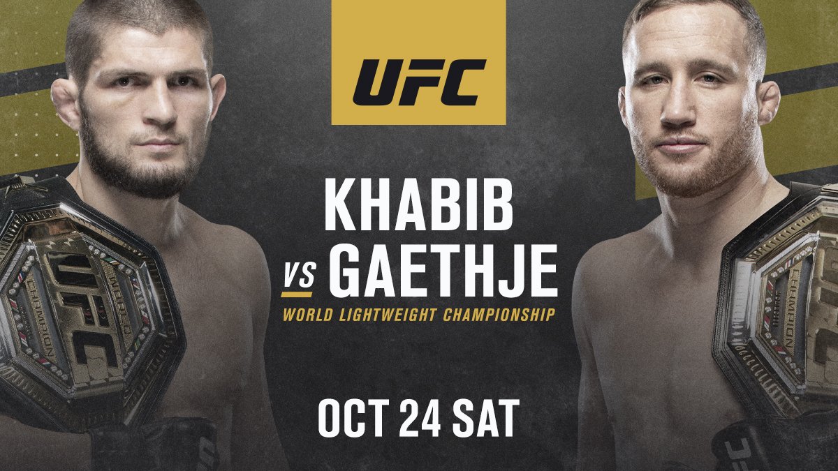 LouakedZ's tweet photo. 🥊🏆🥊Lightweight champion Khabib Nurmagomedov will face Justin Gaethje on October 24, at UFC 254. DANA WHITE has confirmed the news to CNN. #DanaWhite #Khabib #khabibnurmagomedov #UFC #mma #CNN #SPORTS #USA #RUSSIA #GAETHGE https://t.co/1T60b59eKW