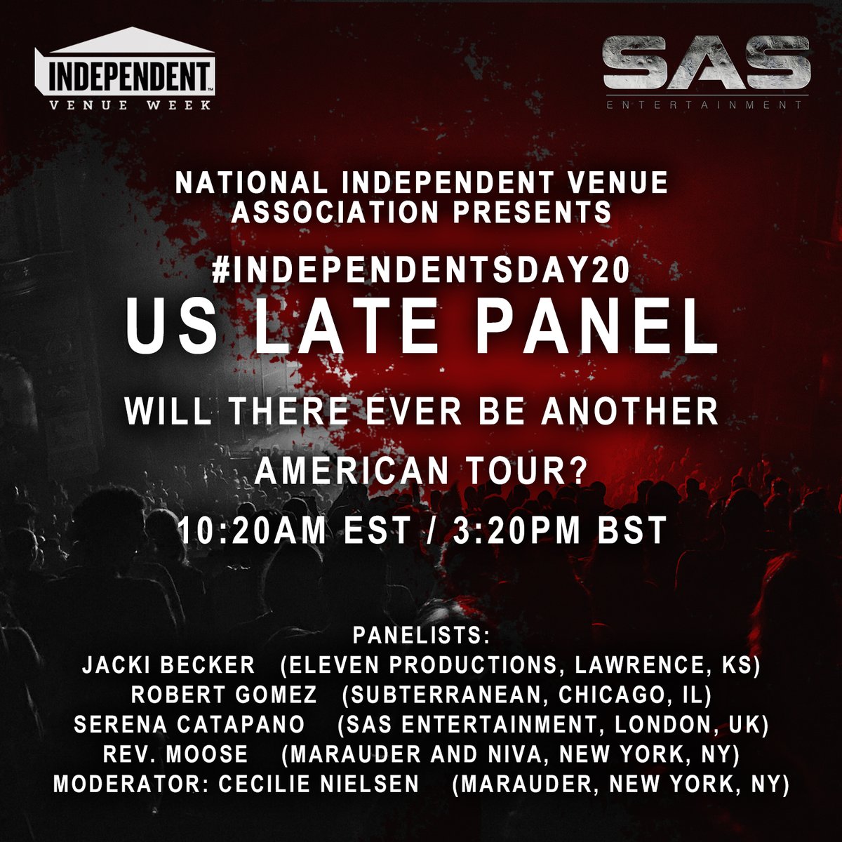 SASbackstage's tweet photo. Join me later today when I’ll be discussing the state of the live music industry in America with the folks from the @nivassoc and other reps from the industry. #IndependentsDay20

Watch: https://t.co/EMAVPxhZS4 https://t.co/oHY8Nbu70X