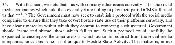 Again this is tricky area. I have no smart arse observations really. We as open societies have made it extremely easy to feed in propaganda and disinformation and we all know how social media amplifies this. There are others who are much better placed to comment than I.