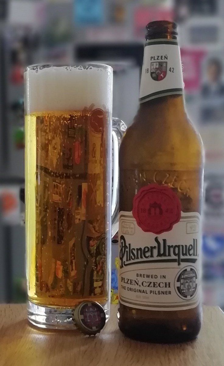 Had high hopes for Pilsner Urquell as it's highly rated even among the crafterati. I was pleasantly satisfied. Solid body with plenty of hop bitterness leading to a lasting finish. I'd have it again and will give it a go if I see it on tap (if I'm ever back in a pub again!).