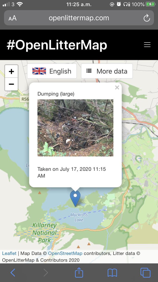OpenLitterMap's tweet photo. Illegal dumping reported today in #muckrosslake #killarney #kerry #ireland this data is open @kerrycouncil #opendata #littermapping #citizenscience #openlittermap https://t.co/XCG9lbACJK