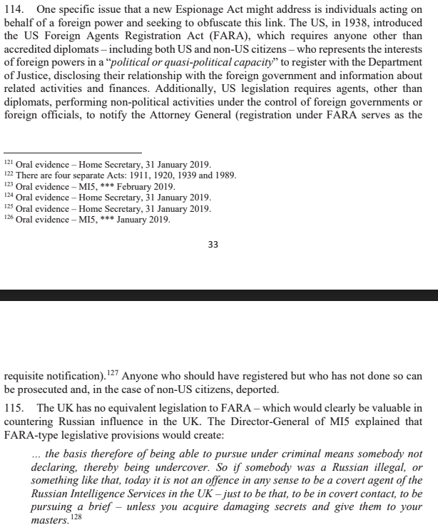 The spy register. It is of course a good idea, as it gives you something to charge people with. It's not currently illegal to be a spy in the UK, which may surprise you.