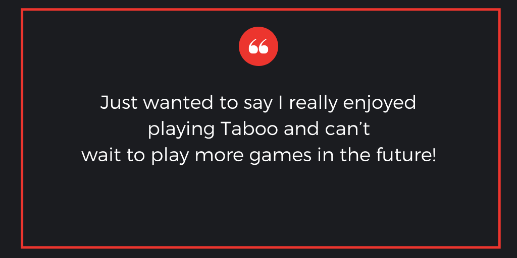 UniWestLib's tweet photo. We were thrilled to receive this email from a student who'd joined our most recent Taboo game 😀
Don't miss out on the fun - sign up for next time! https://t.co/O5YLug6i8n https://t.co/yHtTJTdKk0