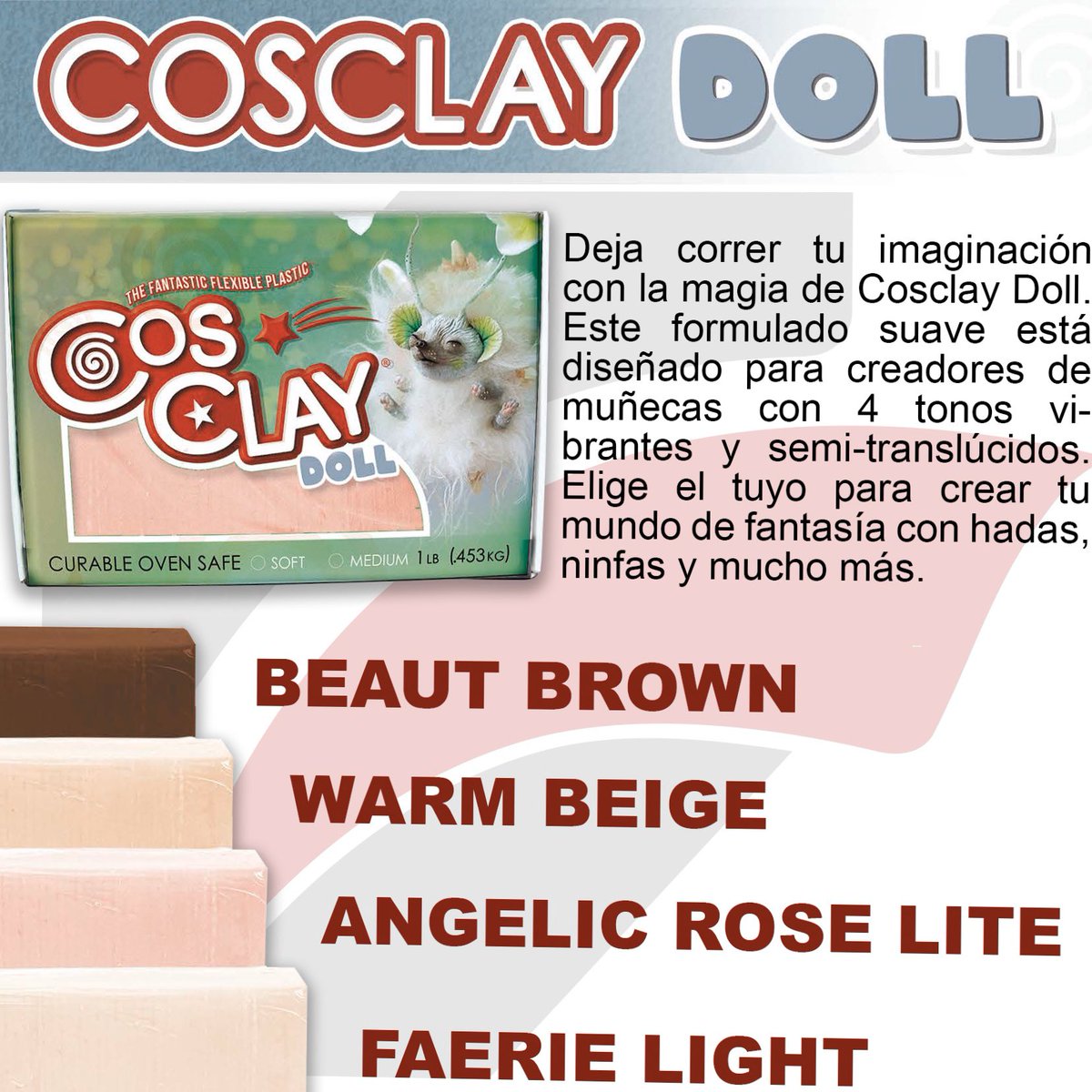 Feroca's tweet photo. ⭕️Listos para ser Cosclayers❓
Tenemos el honor de ser distribuidores oficiales de #cosclay en España y dentro de poco la tendremos a la venta.
Mientras tanto, dinos...
❓cual es el color que más te interesa❓
#cosclayspain #feroca #dollmaker #modelmaking #art #modelado #crear https://t.co/KMm5lNmej2