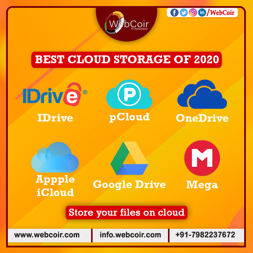 webcoir's tweet photo. Best cloud storage of 2020
- IDrive
- pCloud
- OneDrive
- Apple iCloud
- Google Drive
- Mega
Do you use cloud storage? Let us know in the comments below💬👇
#cloudstorage #idrive #pcloud #onedrive #icloud #googledrive #MEGA #cloudsecurity #storage #webcoir https://t.co/z5Kw3zw1uW